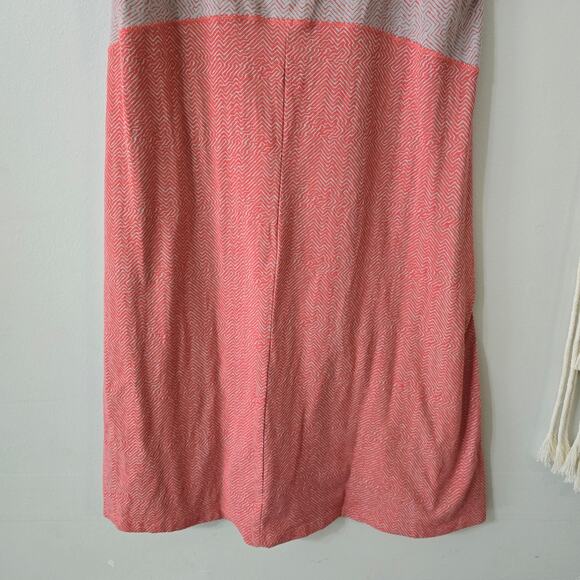 Columbia State of Mind Sleeveless Summer Dress Pink Grey Geometric Size L Large - Picture 6 of 10